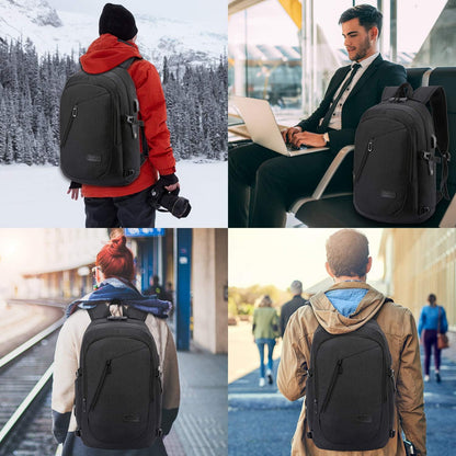 Anti-Theft Travel Laptop Backpack with USB Charging Port Lock,Water Resistant Slim Work Computer Bag for Men College Bookbags Fits 15.6 Inch Laptop